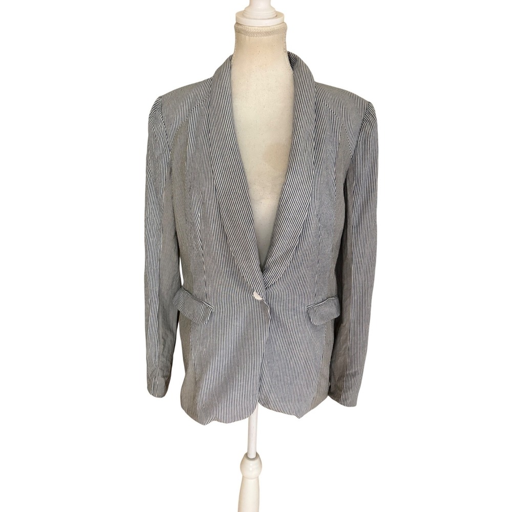 RAG & BONE Pinstripe Blue White Blazer Size 10‎
